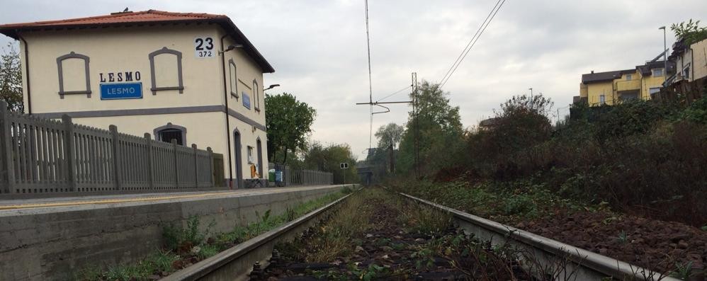 La stazione di Lesmo sulla Seregno-Carnate