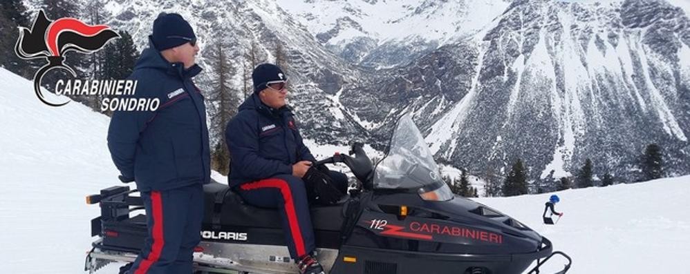 I controlli dei carabinieri sulle piste da sci