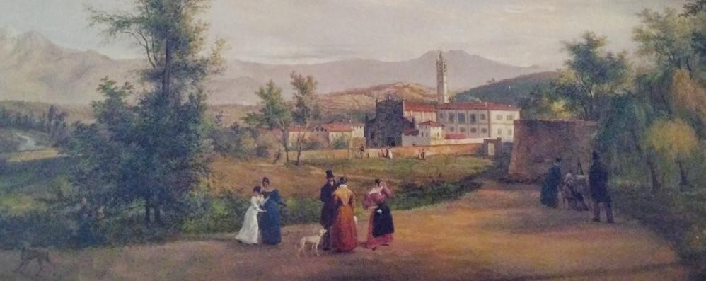 Besana nell’Ottocento in un dipinto a olio conservato nel palazzo municipale