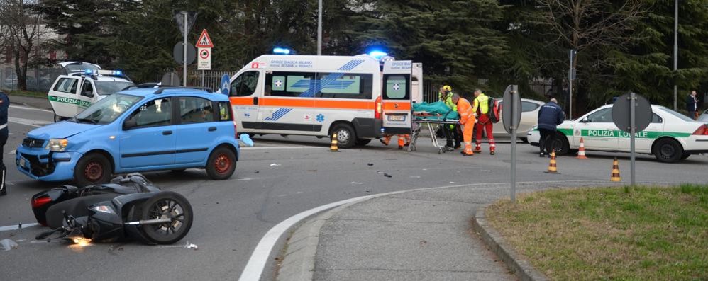 L’incidente stradale a Carate Brianza