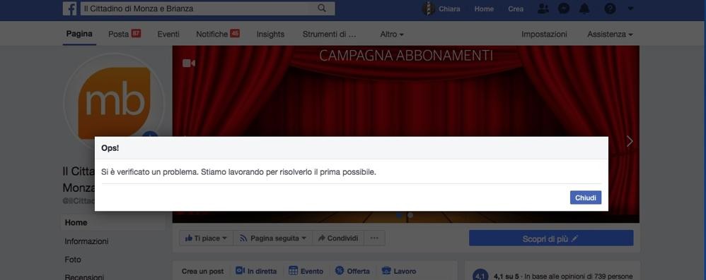 Problema Facebook: ko anche  il CittadinoMb e la sua video-edicola del mercoledì che si è spostata su Twitter