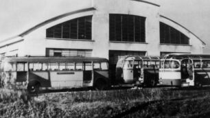 Uno dei primi depositi di pullman della Frigerio