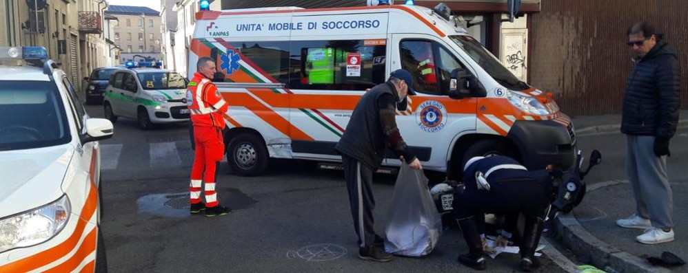 La scena dell’incidente in via Ballerini