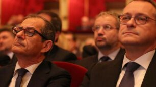 Assemblea Assolombarda al Teatro alla Scala di Milano: ministro Giovanni Tria e Carlo Bonomi