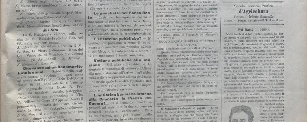 Rubrica Centoventi: La rivista monzese del 4 maggio 1899