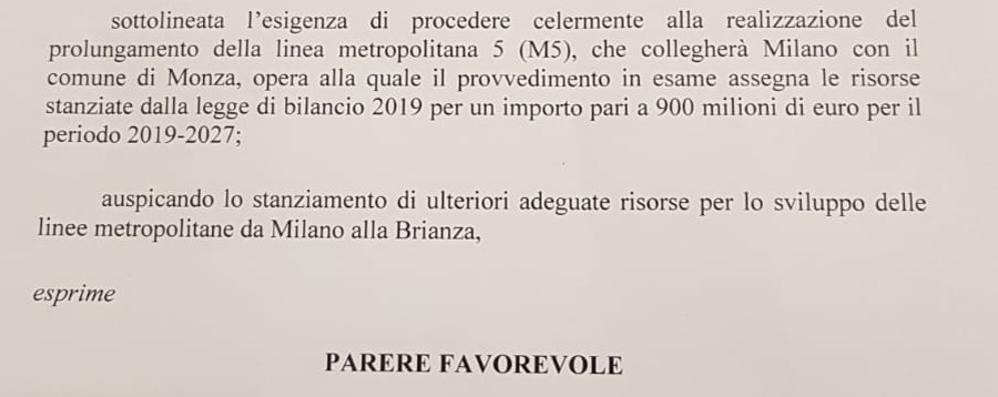 Il parere della commissione trasporti della Camera