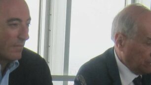 L’assessore regionale Gallera con Antonio Colombo, portavoce del Cob