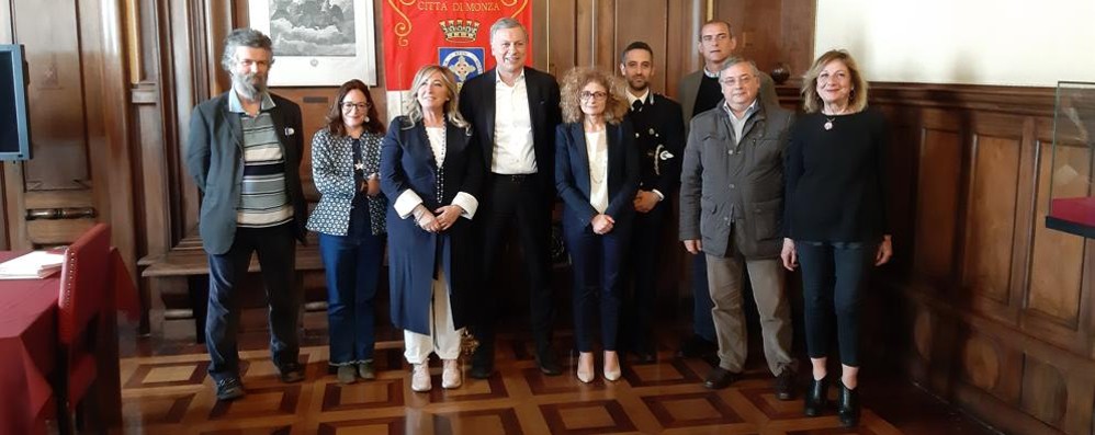 I protagonisti dell’iniziativa durante la conferenza stampa in municipio