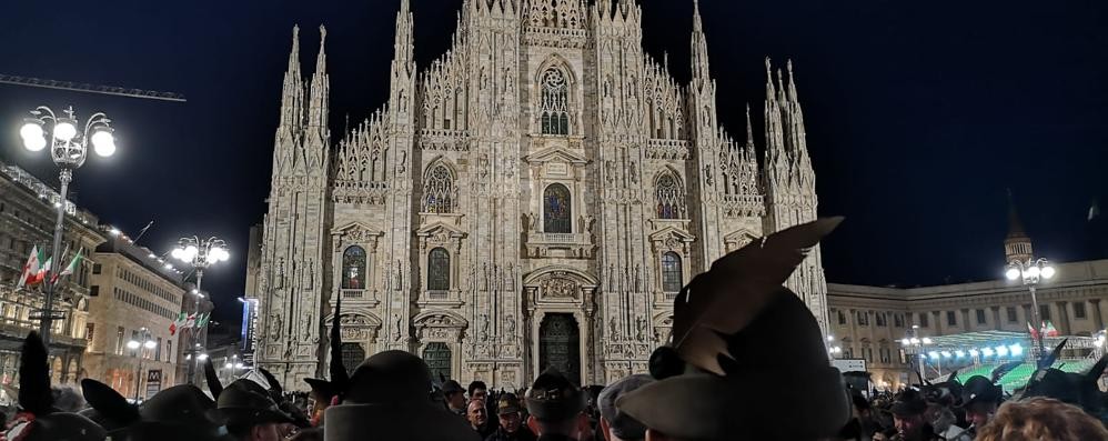 Alpini in piazza Duomo