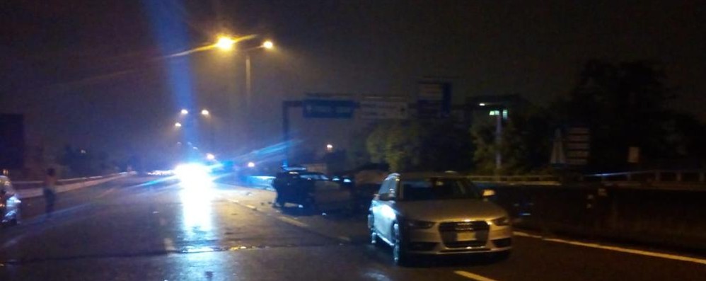 La scena dell’incidente di venerdì sera a Monza