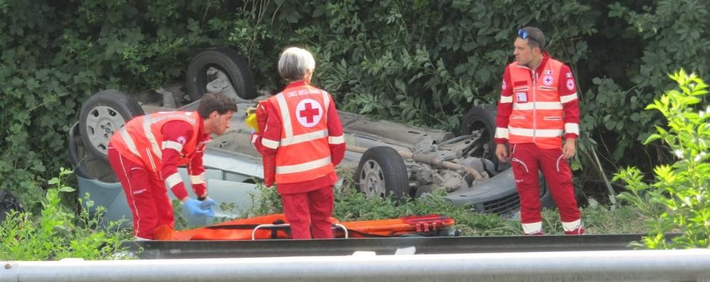 Incidente stradale Statale 36 Briosco 27 giugno 2019 ribaltamento carreggiata sud