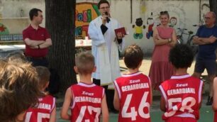 Basket Monza domenica benedizione nuovo campo Gerardiana - foto da Facebook