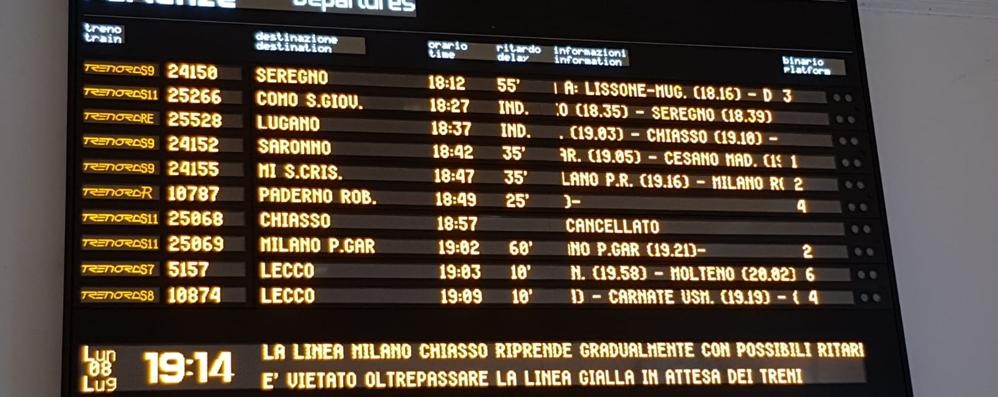 Lunedì 8 luglio: i ritardi impressionanti alla stazione di Monza