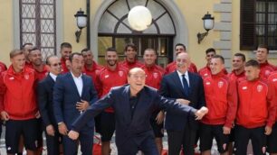 Il patron Silvio Berlusconi incontra squadra e staff a Villa Gernetto