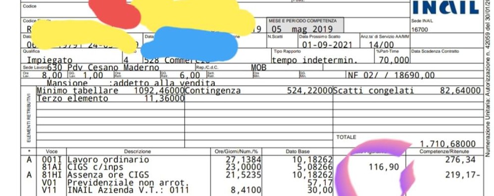 Il primo stipendio di Mercatone uno con gli ammortizzatori sociali