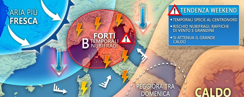 Meteo perturbazione weekend