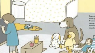 Una delle pagine del libro “Buddy e Spillo vanno a scuola”