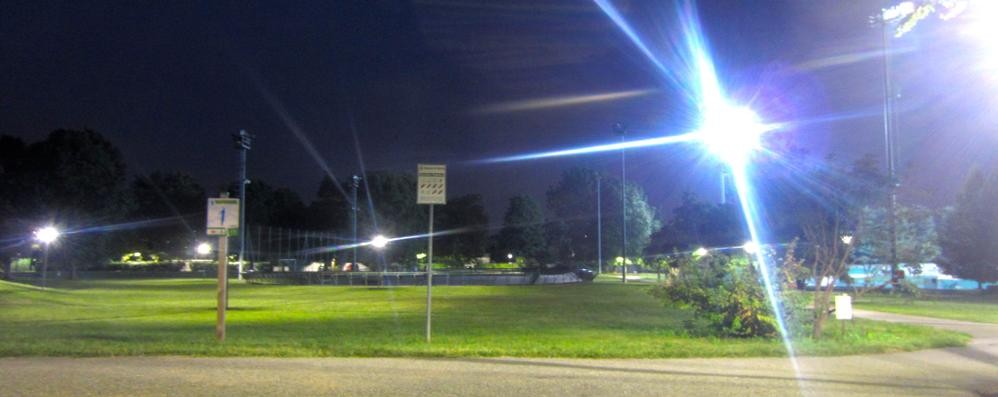 Un parco brianzolo illuminato con la nuova tecnologia a led
