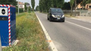 La nuova postazione autovelox di via Monte Bianco