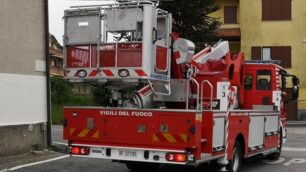 Un mezzo dei vigili del fuoco in Brianza