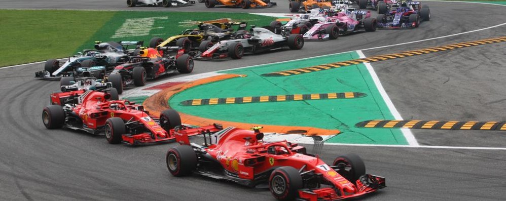 Monza Gran premio 2018 Passaggio alla prima variante subito dopo la partenza