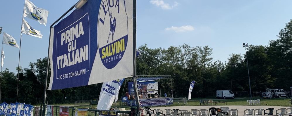 L’ingresso della Festa della Lega di Arcore