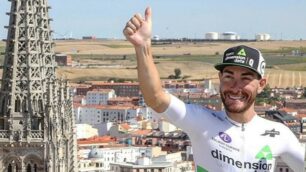 Giacomo Nizzolo festeggia per la 21^ vittoria in carriera a Burgos