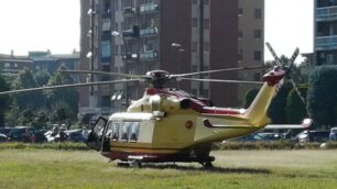 Brugherio: elisoccorso in attesa nell'area di via Turati