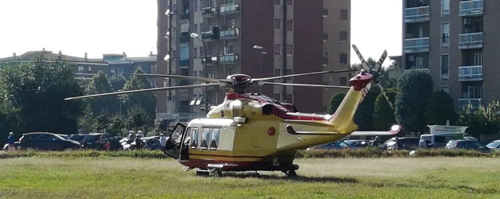 Brugherio: elisoccorso in attesa nell'area di via Turati