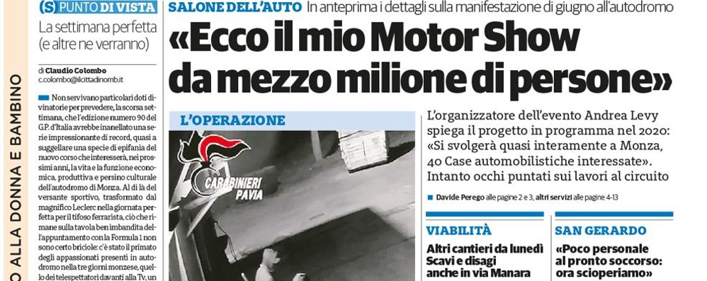 prima pagina il Cittadino giovedì 12 settembre 2019