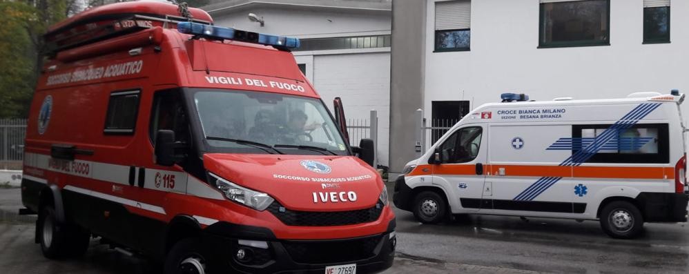 Ricerca disperso a Briosco via Peregallo. In azione i vigili del fuoco con il nucleo sommozzatori e SAF