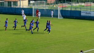 L’esultanza di Borghese dopo il gol dell’1-0