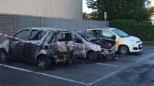 Alcune delle auto incendiate