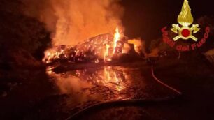 L’incendio di 750 balle di fieno a Brugherio