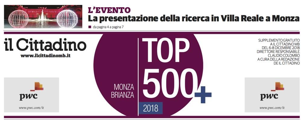 La copertina della Top 500 + 2018