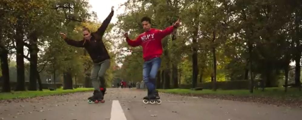 Skating Guslandi e Rubio al Parco di Monza - dal video su Youtube