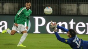 Il gol del momentaneo 0-1 ad opera di Pedone