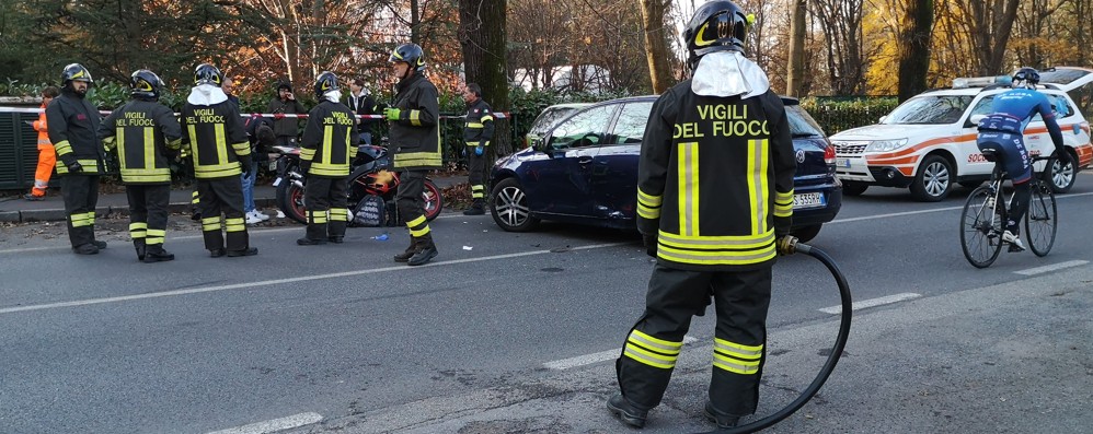 La scena dell’incidente (Foto Edoardo Terraneo)