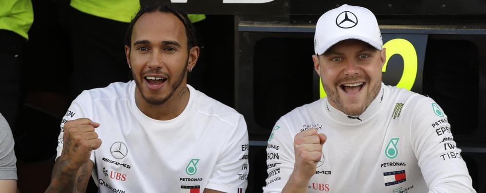 Lewis Hamilton e Valtteri Bottas compagni di squadra in Mercedes.