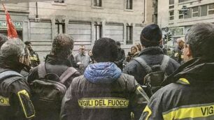 Un momento della protesta di Milano