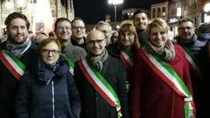 Milano manifestazione sindaci per Segre: Ciconti Triuggio, Rossi Seregno, Corti Desio, consigliere Di Paolo Cogliate, Ornago Villasanta, Chiolo Verano Brianza, Monguzzi Lissone, Esposito Bernareggio, Buzzini Caponago, Sironi Agrate Brianza, Troiano Brugherio