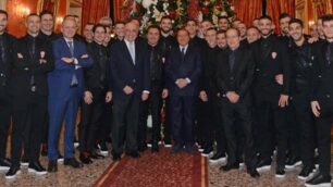 Il Calcio Monza ricevuto a Villa Gernetto dalla famiglia Berlusconi per lo scambio di auguri natalizi