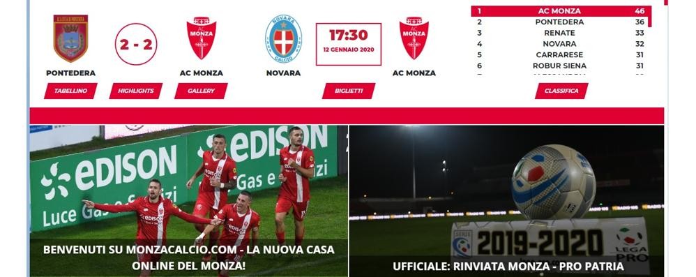 Nuovo sito Monza Calcio