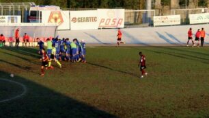L'esultanza azzurra dopo il gol di Gregov