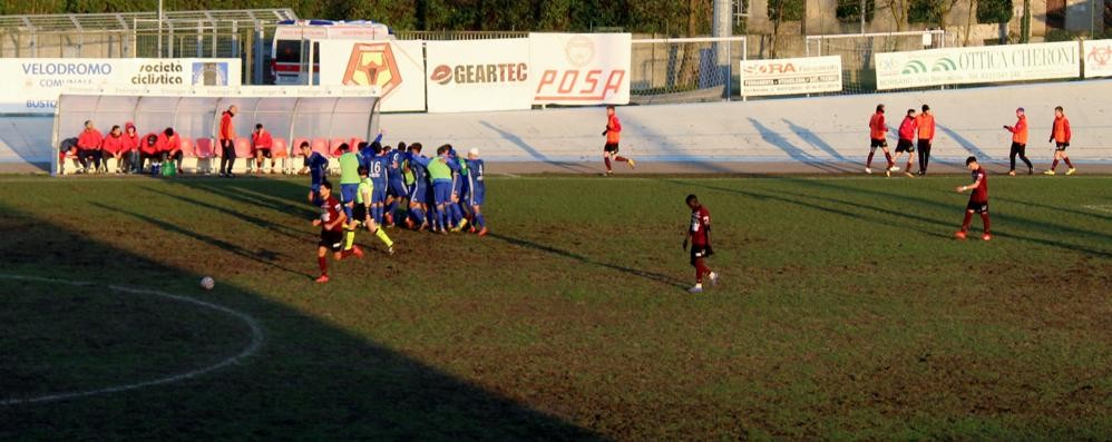 L'esultanza azzurra dopo il gol di Gregov