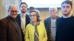 Monza i cinque vincitori del concorso Villa reale e parco: da sinistra Nicola Nasini, Luca Bettinetti, Maria Luisa Biffis, Enrico Fantoni e Giancarlo Pace