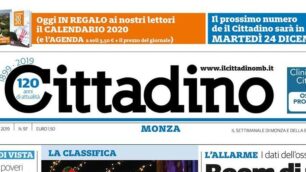 prima pagina il Cittadino giovedì 19 dicembre 2019