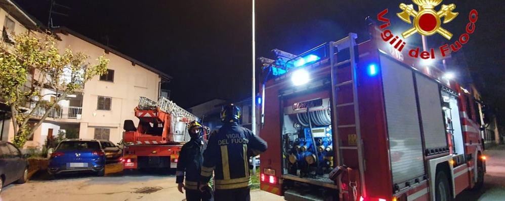 I vigili del fuoco a Cesano Maderno