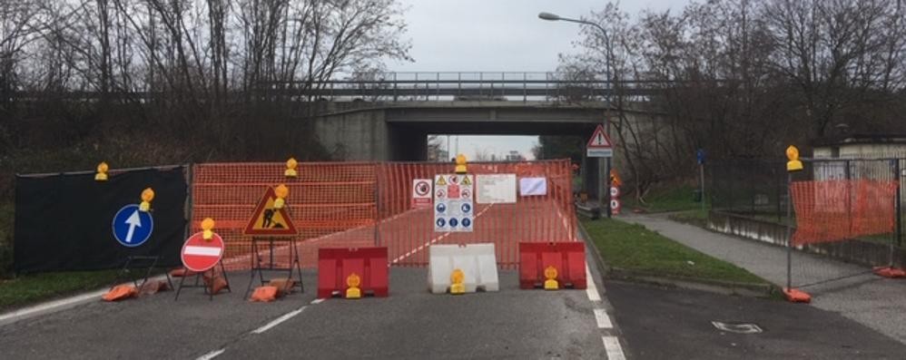 Agrate via Archimede chiusa per lavori di ripristino al ponte della sp13