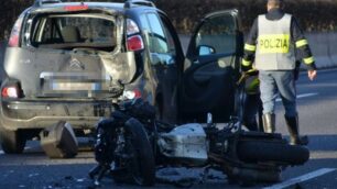 Statale 36 incidente moto-auto Lissone nord 5 gennaio 2020